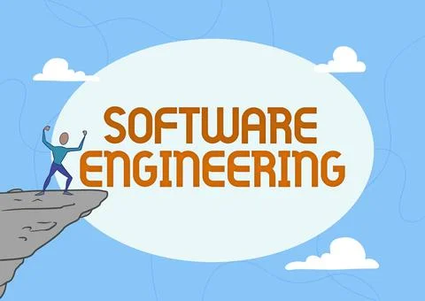 Writing displaying text Software Engineering. Concept meaning apply engineering Stock Illustration