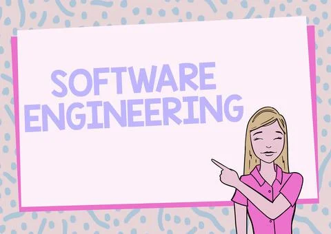 Writing displaying text Software Engineering. Concept meaning apply engineering Stockillustratie