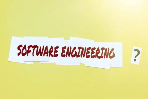 Writing displaying text Software Engineering. Word for Program Development in Foto stock