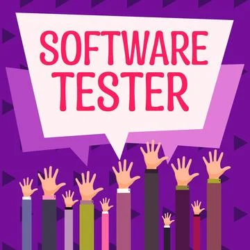 Writing displaying text Software Tester. Word for implemented to protect イラスト素材