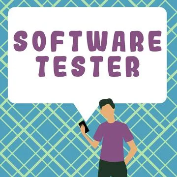 Writing displaying text Software Tester. Concept meaning implemented to protect イラスト素材