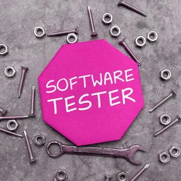 Writing displaying text Software Tester. Internet Concept implemented to protect Foto stock