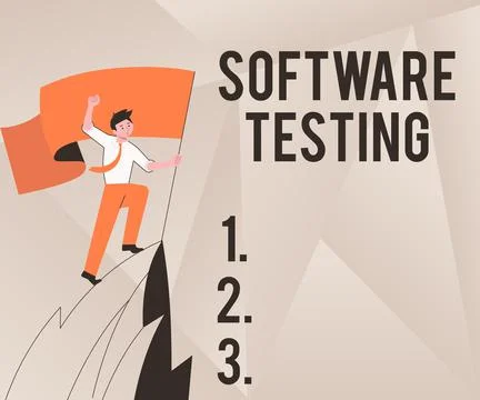 Writing displaying text Software Testing. Business approach investigation Illustrazione stock