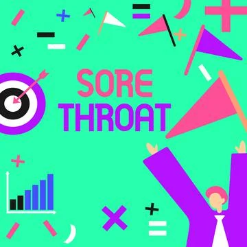 Writing displaying text Sore Throat. Inflammation ot the pharynx and fauces Stock Illustration