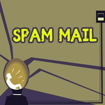 Writing displaying text Spam Mail. Business showcase Intrusive advertising Illustrazione stock