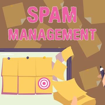 Writing displaying text Spam Management. Internet Concept help reduce or filter Stockillustratie