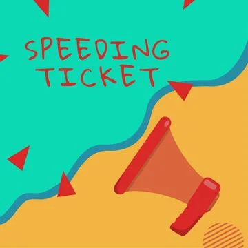 Writing displaying text Speeding Ticket. Business idea psychological test for Stock Illustration