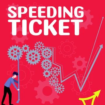 Writing displaying text Speeding Ticket. Internet Concept psychological test for Stock Illustration