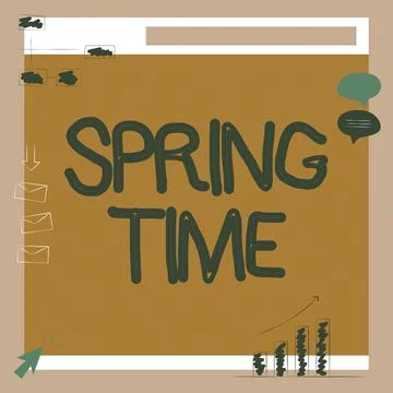 Writing displaying text Spring Time. Word for temperate season of the year Stock Illustration