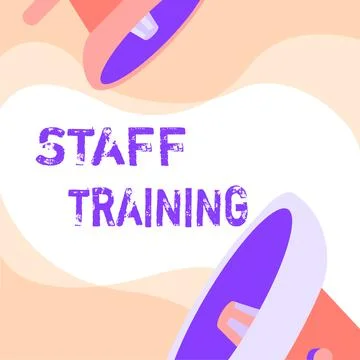 Writing displaying text Staff Training. Conceptual photo learn specific Illustrazione stock