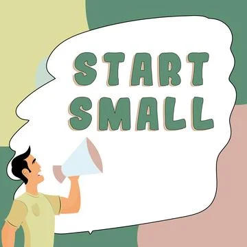 Writing displaying text Start Small. Business approach Small medium enterprises イラスト素材