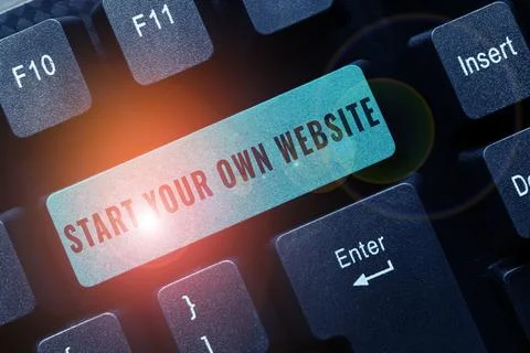 Writing displaying text Start Your Own Website. Concept meaning serve as Stock-Fotos