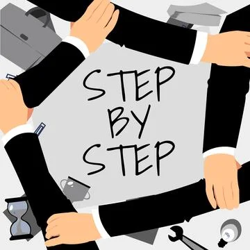 Writing displaying text Step By Step. Business approach Slow progress Road to 스톡 일러스트