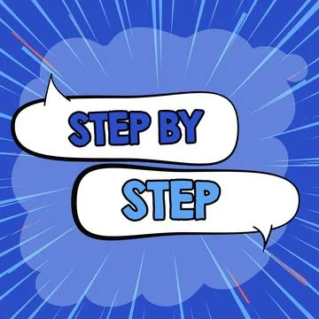 Writing displaying text Step By Step. Conceptual photo Slow progress Road to Illustrazione stock