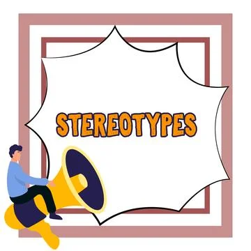 Writing displaying text Stereotypes. Conceptual photo any thought widely adopted Stock Illustration