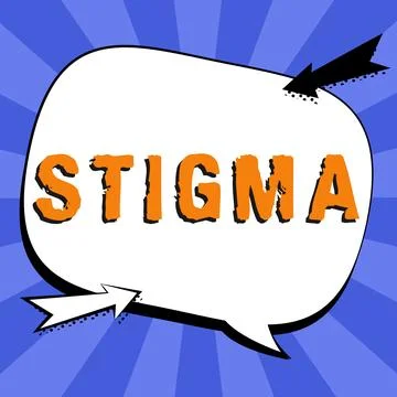 Writing displaying text Stigma. Conceptual photo feeling of disapproval that Stock Illustration