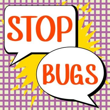 Writing displaying text Stop Bugs. Word Written on Get rid an insect or similar Stock Illustration