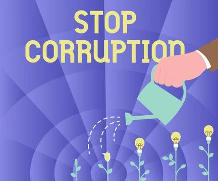 Writing displaying text Stop Corruption. Internet Concept Put an end in abusing Stock Illustration