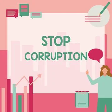 Writing displaying text Stop Corruption. Business concept Put an end in abusing Stock Illustration