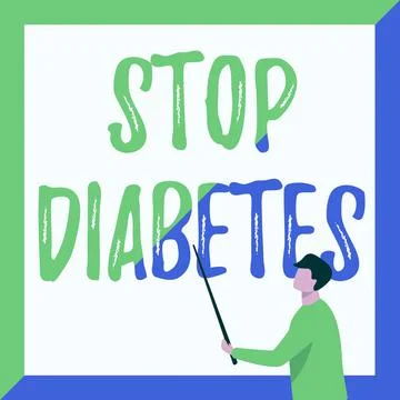 Writing displaying text Stop Diabetes. Concept meaning Blood Sugar Level is 库存插图