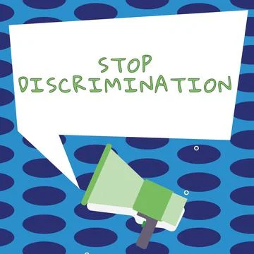 Writing displaying text Stop Discrimination. Internet Concept Prevent Illegal Stock Illustration