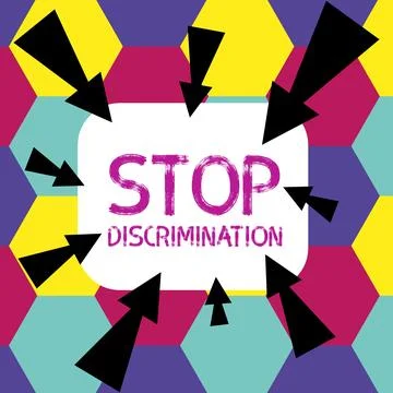 Writing displaying text Stop Discrimination. Word for Prevent Illegal excavation Stock Illustration