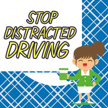 Writing displaying text Stop Distracted Driving. Business overview asking to be Stock Illustration