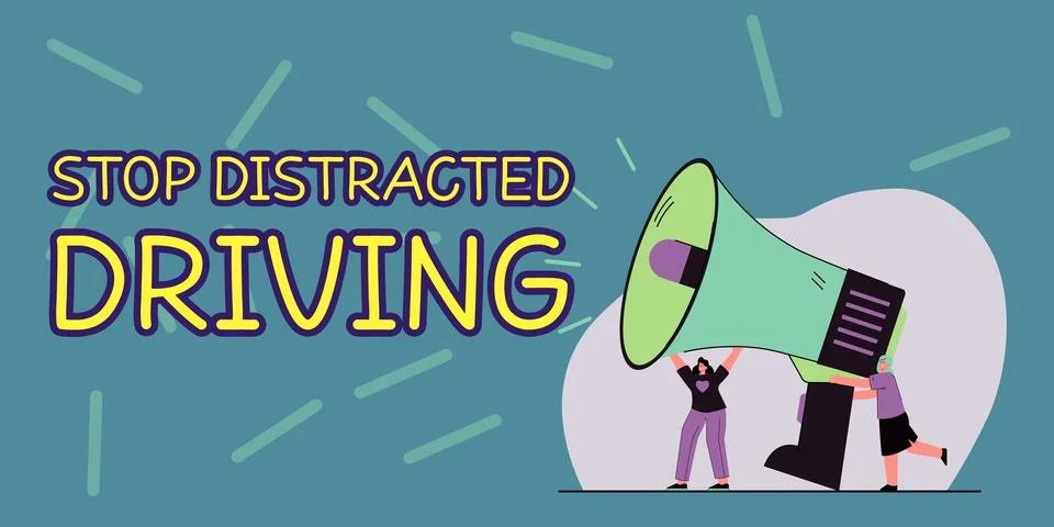 Writing displaying text Stop Distracted Driving. Word Written on asking to be Stock Illustration