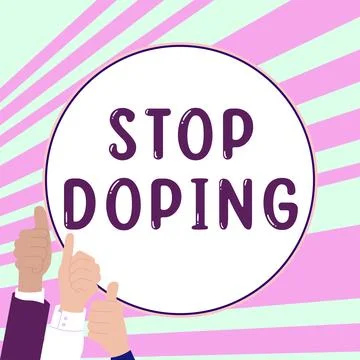 Writing displaying text Stop Doping. Business overview do not use use banned Stock Illustration