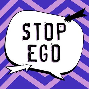 Writing displaying text Stop Ego. Word Written on Control your obsession about a Stock Illustration