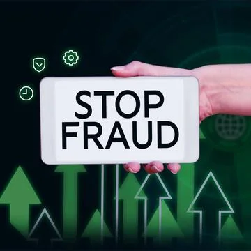Writing displaying text Stop Fraud. Business idea campaign advices people to Stock Photos