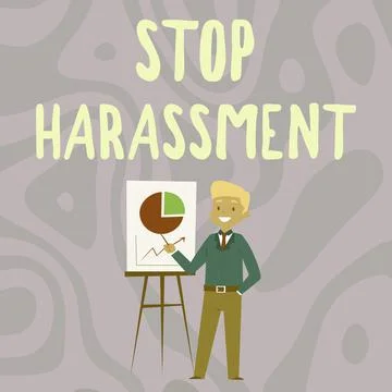 Writing displaying text Stop Harassment. Internet Concept Prevent the aggressive Stock Illustration