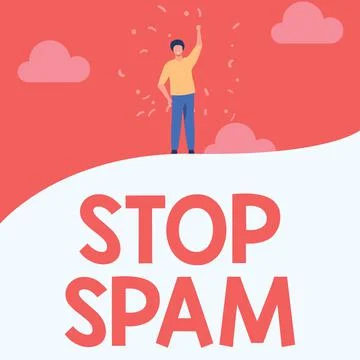 Writing displaying text Stop Spam. Business showcase end the Intrusive or Stock Illustration