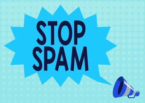 Writing displaying text Stop Spam. Conceptual photo end the Intrusive or Stock Illustration