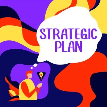 Writing displaying text Strategic Plan. Business concept A process of defining Stock Illustration
