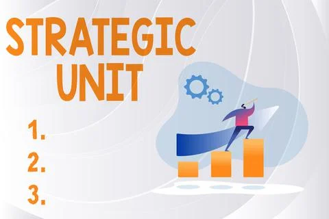 Writing displaying text Strategic Unit. Concept meaning profit center focused on 库存插图