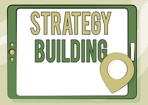 Writing displaying text Strategy Building. Concept meaning Leveraging Buying and Ilustración de archivo