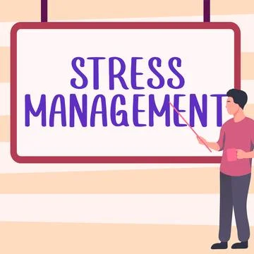 Writing displaying text Stress Management. Concept meaning learning ways of Stock Illustration