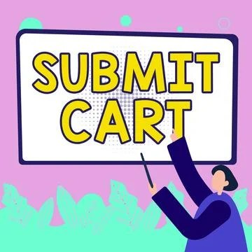 Writing displaying text Submit Cart. Conceptual photo Sending shopping list of Stock Illustration