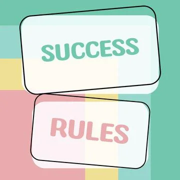 Writing displaying text Success Rules. Business idea provides guidance the Stock Illustration