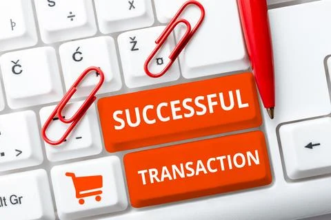 Writing displaying text Successful Transaction. Word for generate high response Foto stock