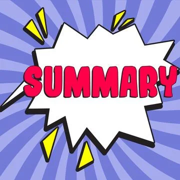 Writing displaying text Summary. Word Written on Brief Statement Abstract Ilustración de archivo