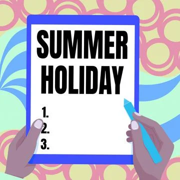 Writing displaying text Summer Holiday. Business idea special period of time in イラスト素材