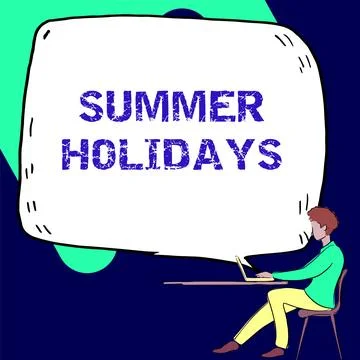 Writing displaying text Summer Holidays. Business showcase Vacation during the Stock-Illustration