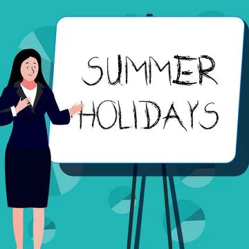 Writing displaying text Summer Holidays. Business overview Vacation during the Stock-Illustration