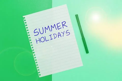 Writing displaying text Summer Holidays. Business overview Vacation during the Stock Photos