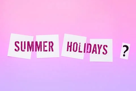 Writing displaying text Summer Holidays. Word for Vacation during the summer Stock Photos