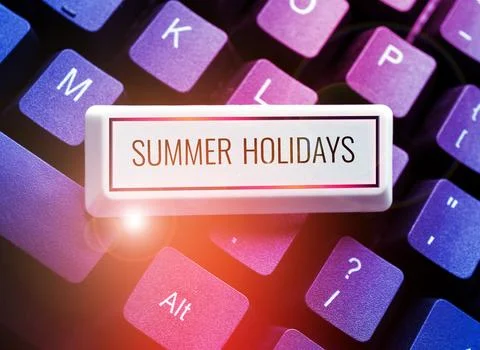 Writing displaying text Summer Holidays. Word for Vacation during the summer Stock-Fotos