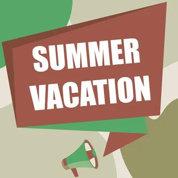 Writing displaying text Summer Vacation. Business idea the time when children do Stock-Illustration