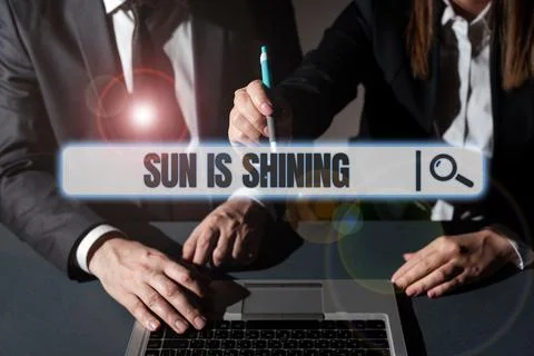 Writing displaying text Sun Is Shining. Internet Concept it is something spre Stock Photos